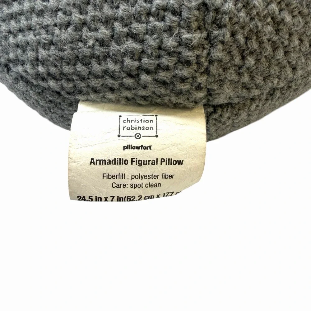Christian Robinson Target Grey Knit Armadillo Decorative Pillow Plush Decor‎